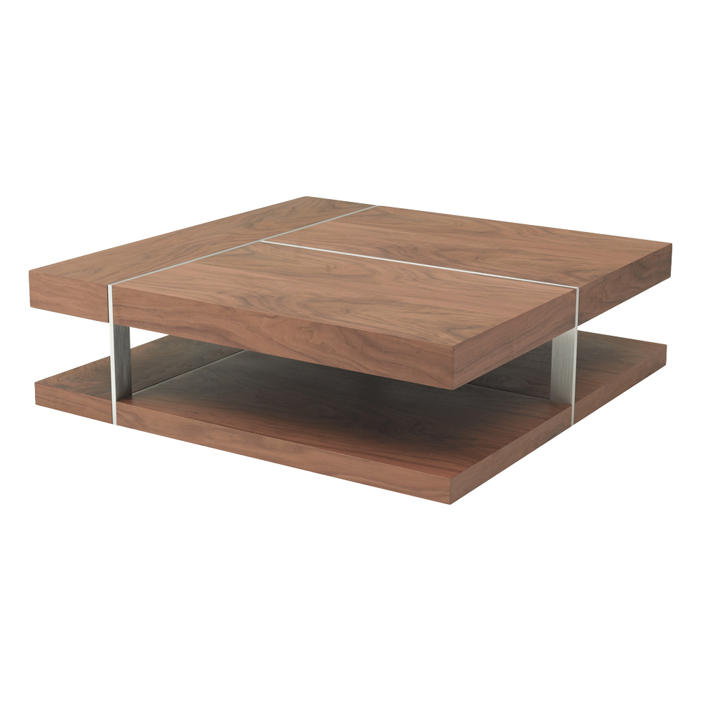 Coffee Table; (120x120x35)cm, Walnut Veneer