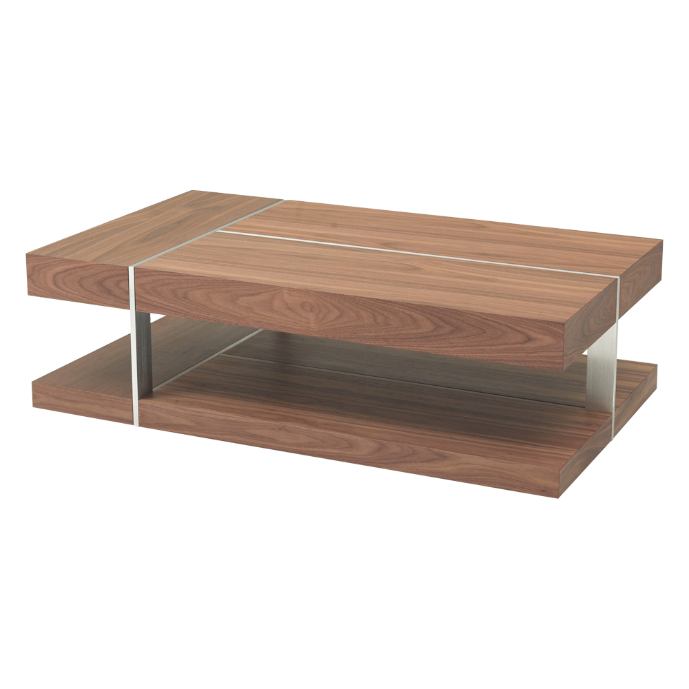 Coffee Table; (120x60x37)cm, Walnut Veneer