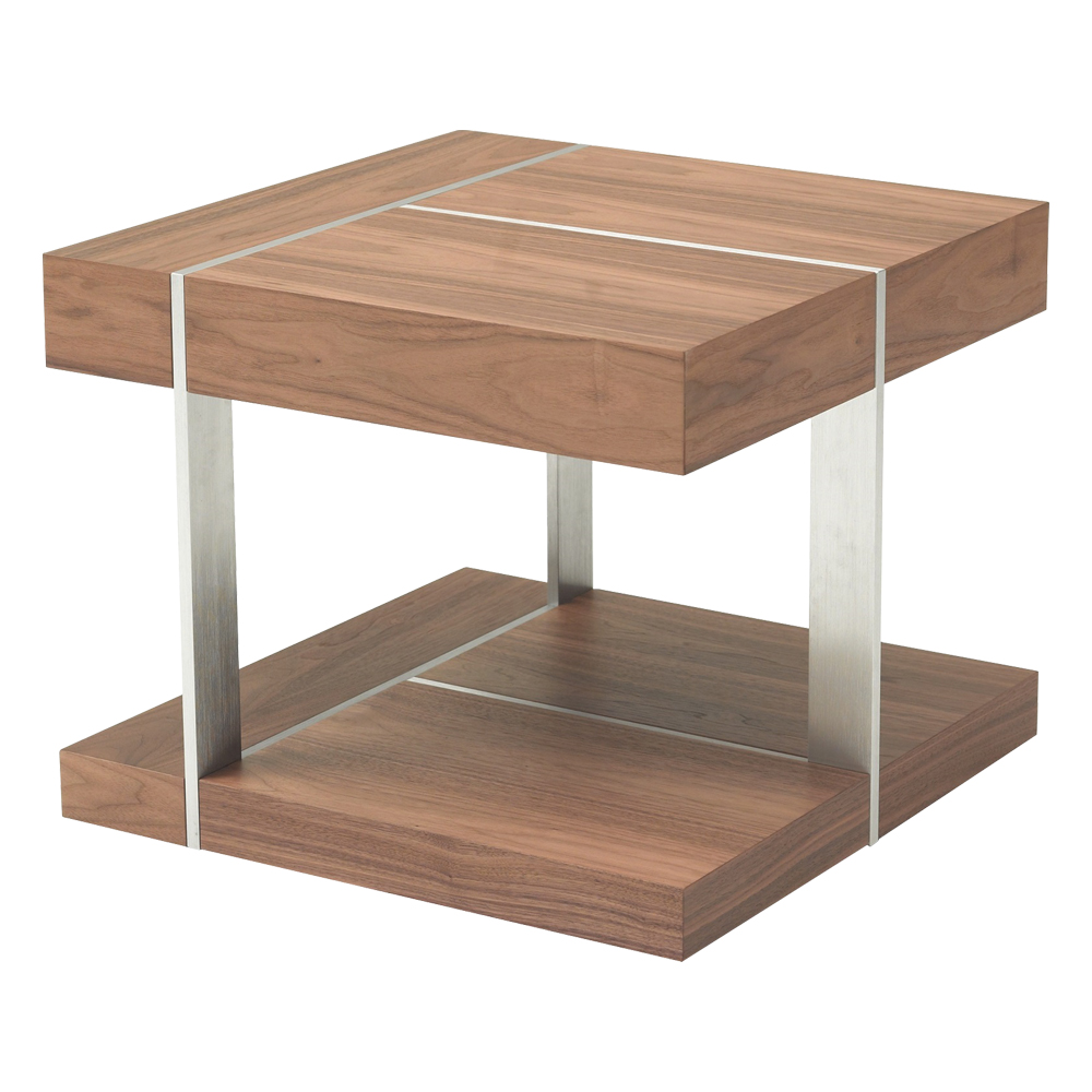 Side Table; (60x60x48)cm, Walnut Veneer