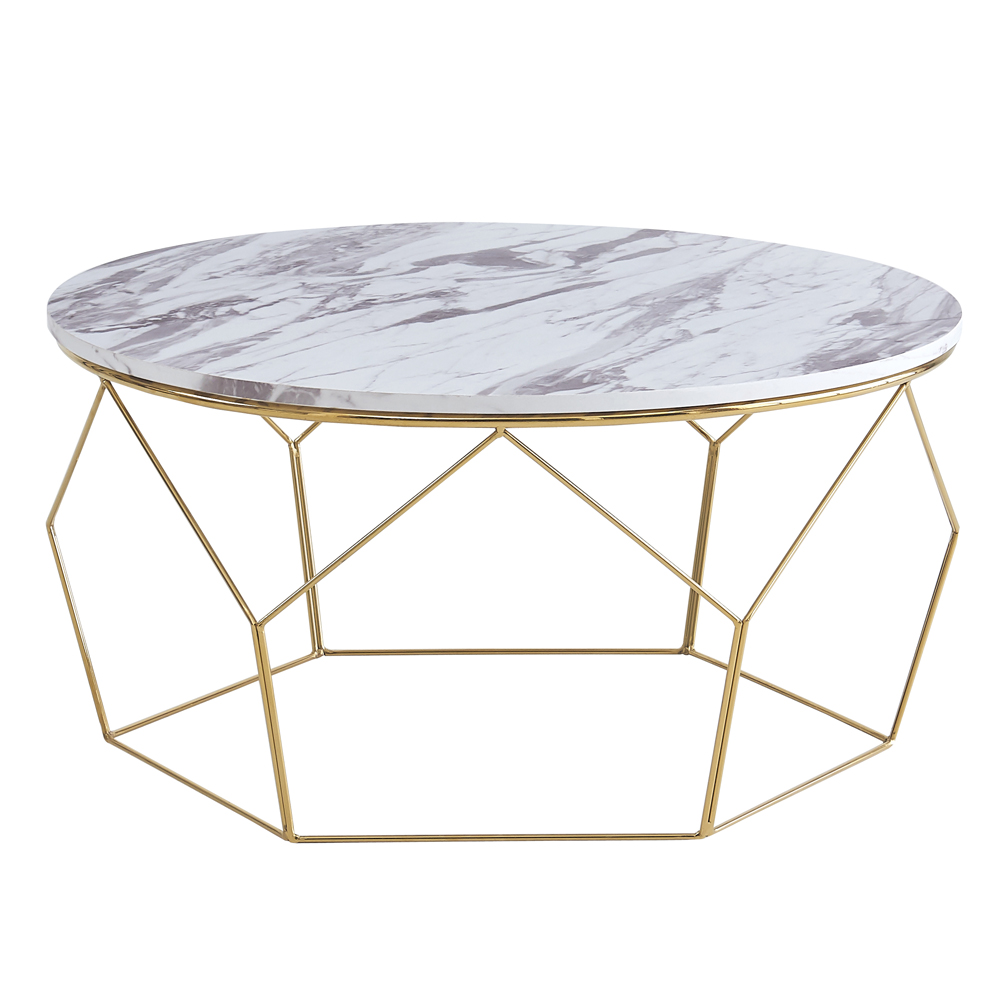 Coffee Table: Wood Top; (80x80x39)cm