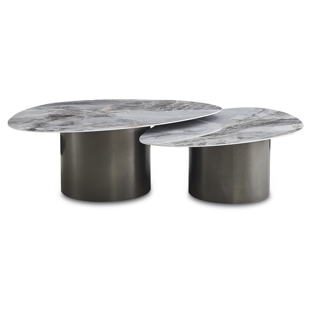 Coffee Table Set- Ceramic Top, 2pcs