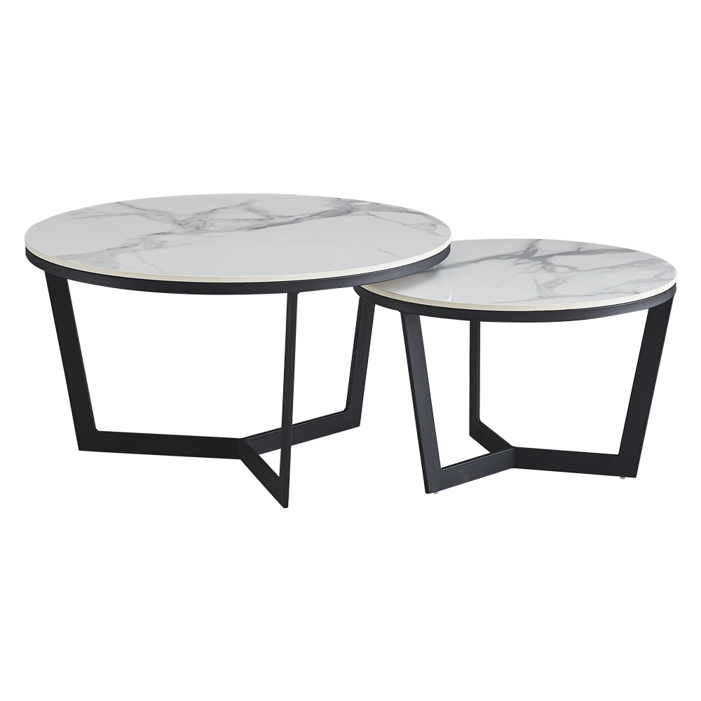 Coffee Table Set-Ceramic Top, 2pcs