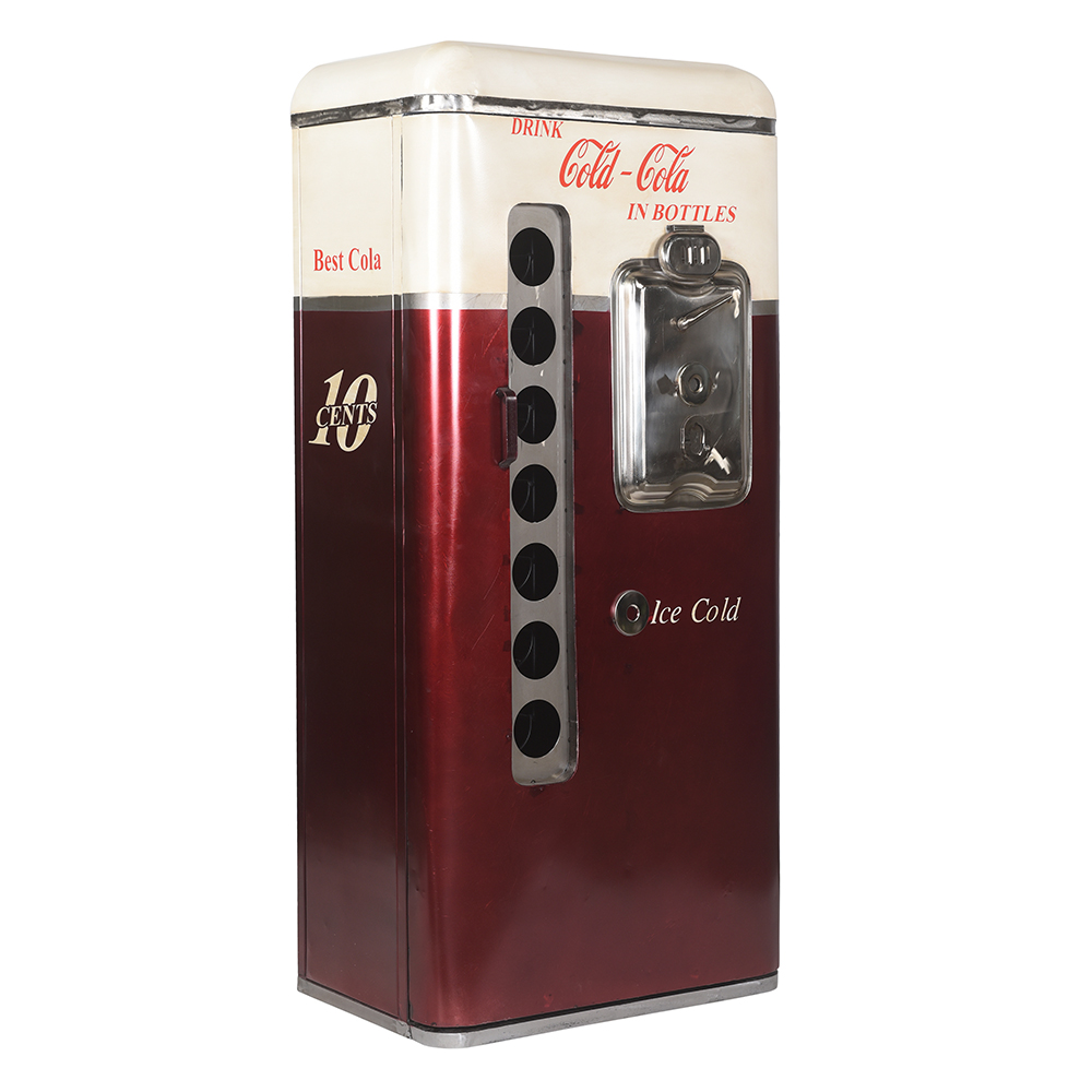 Cooler Fridge / Vending Machine; (72x46x151)cm, Maroon/White