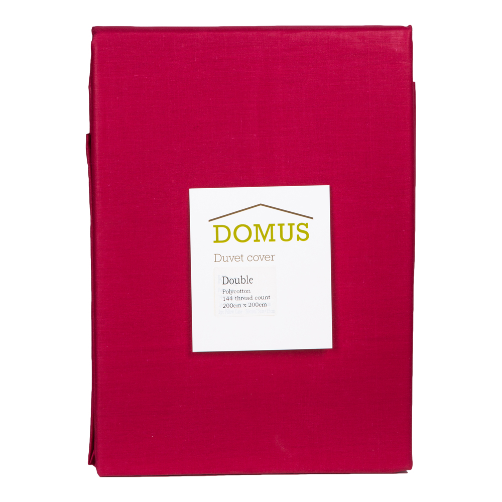 Domus: Duvet Cover Double PC144-D Polycotton; (200x200)cm, Burgundy