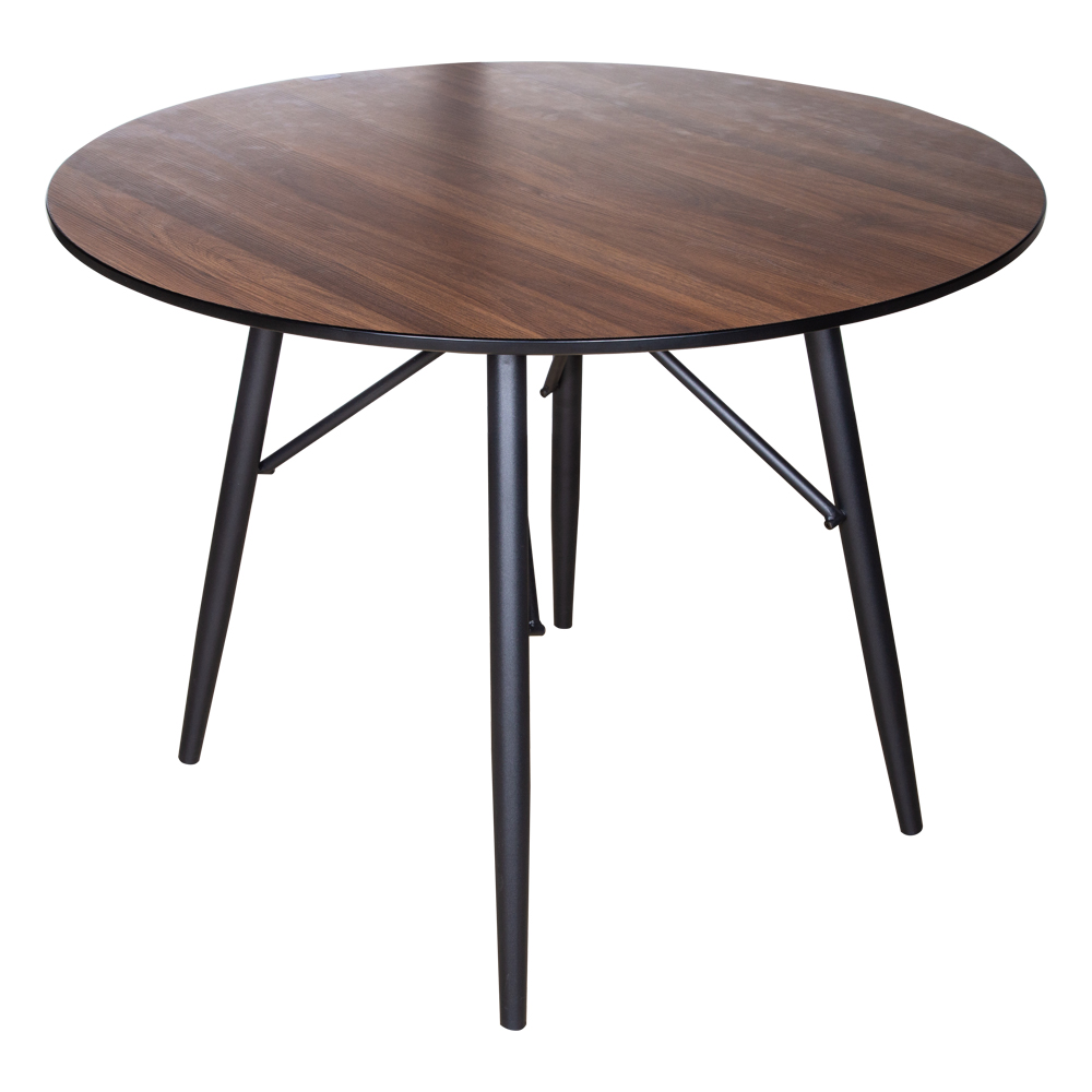 City: Round Dining Table-Wood Top; (Ø100x73cm), Walnut