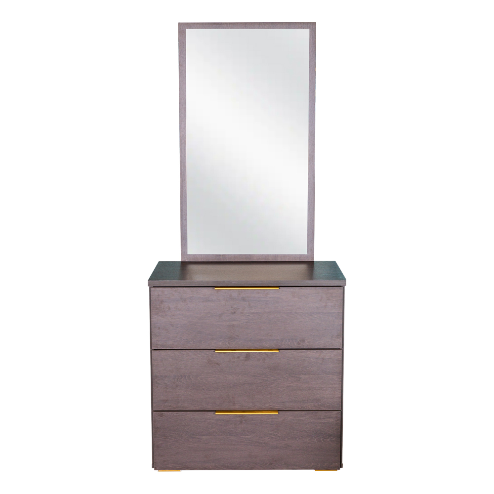 Dresser; (80x45x84)cm + Mirror; (105x60x1.9)cm, Black Oak