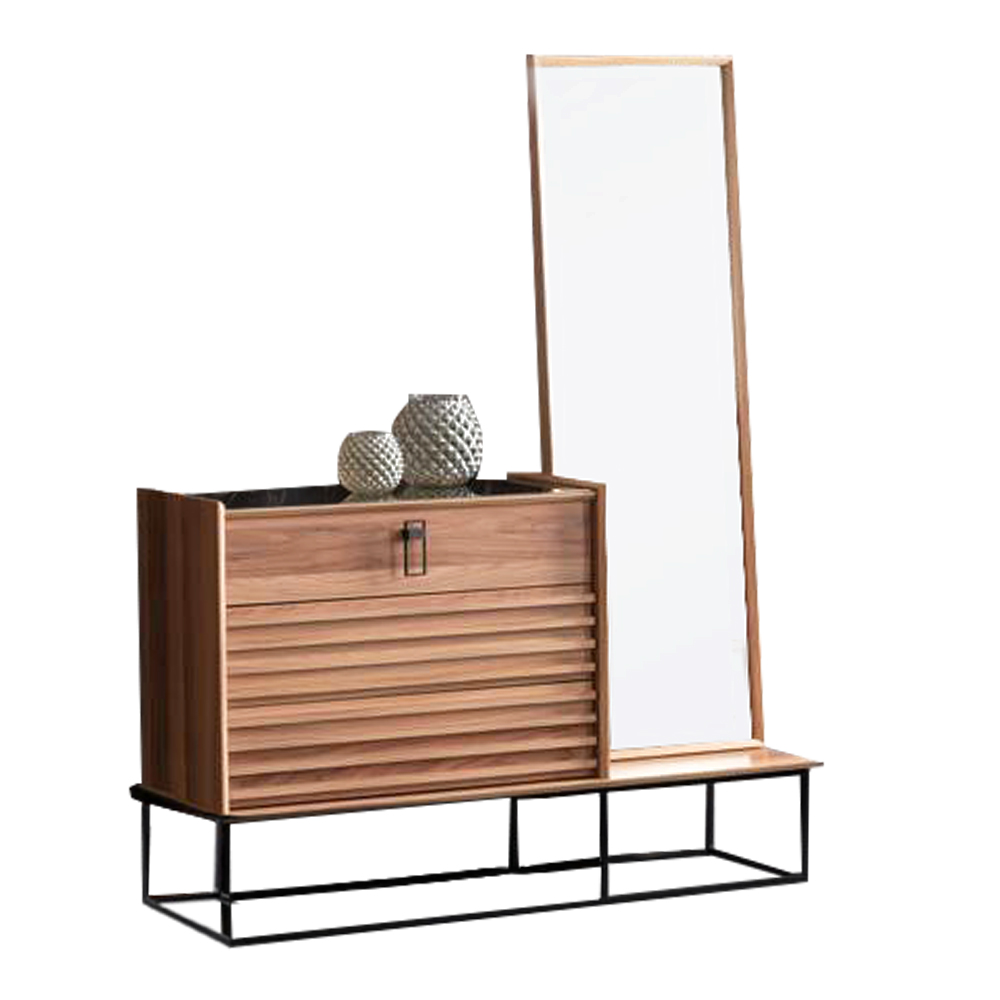 Dresser; (148x45x90+100)cm + Mirror, Brown