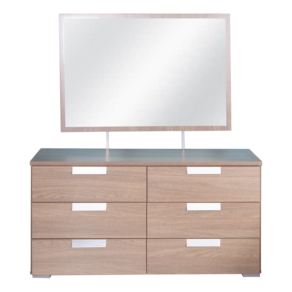 Dresser; (137x45)cm + Mirror; (111.6x75)cm ,Grey Oak