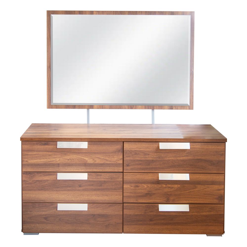 Dresser; (137x45)cm + Mirror; (111.6x75)cm, Walnut