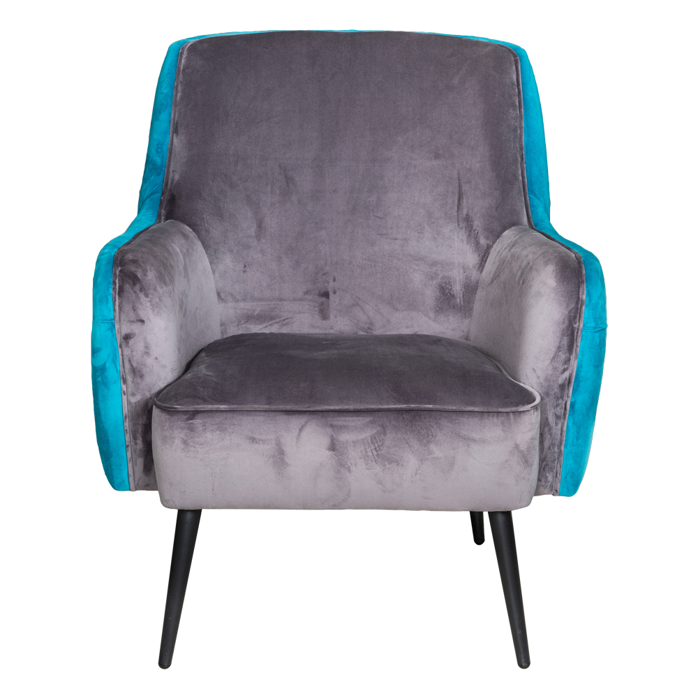Accent Single Seater Fabric Chair, Dark Grey
