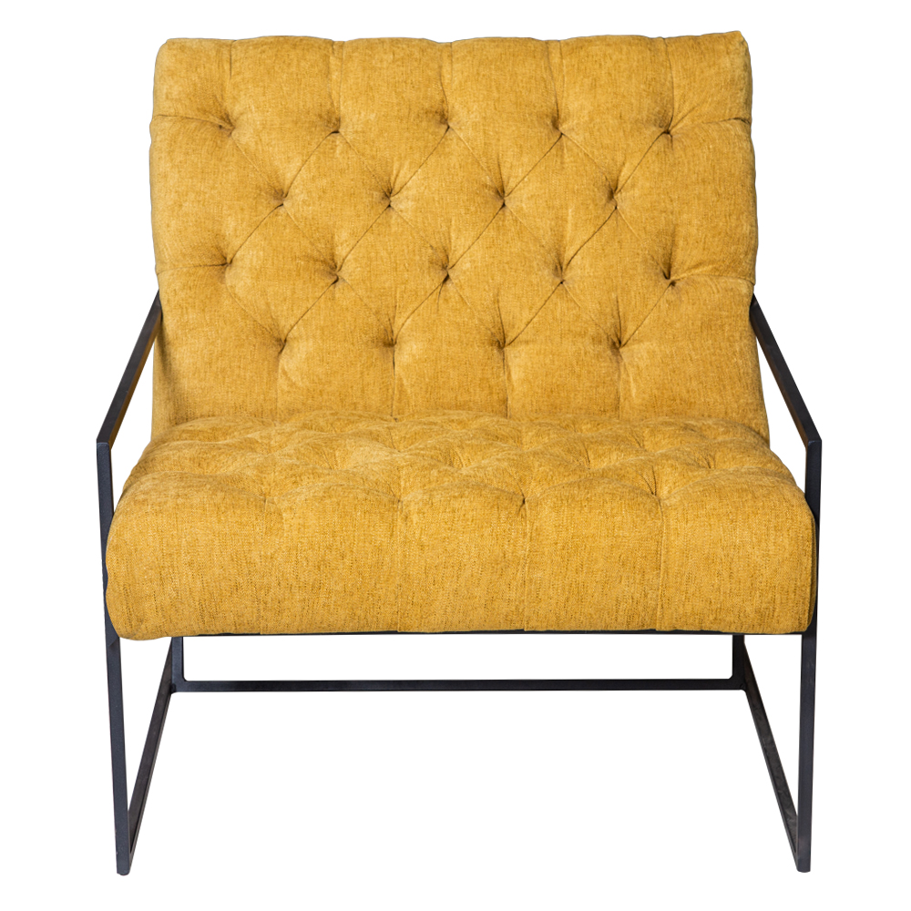 Accent Single Seater Fabric Chair, Mustard