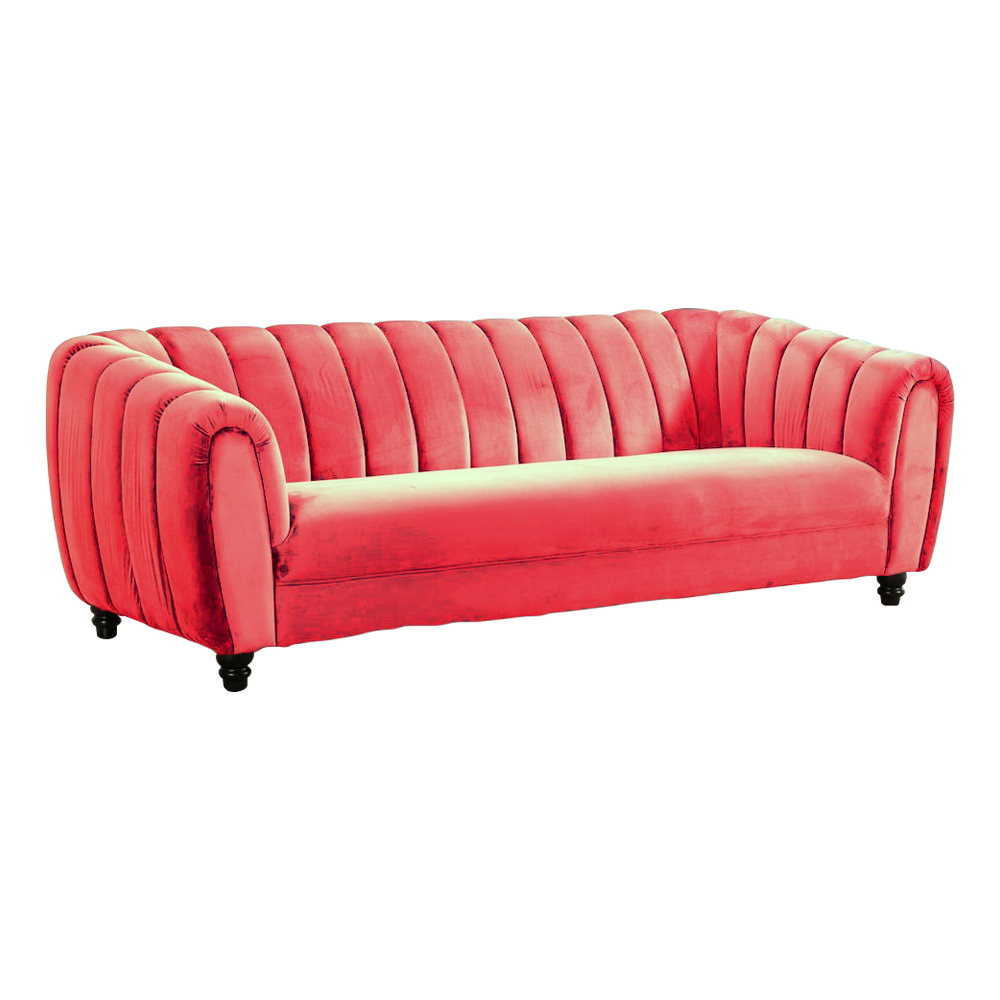 Fabric Sofa: 3-Seater, Red