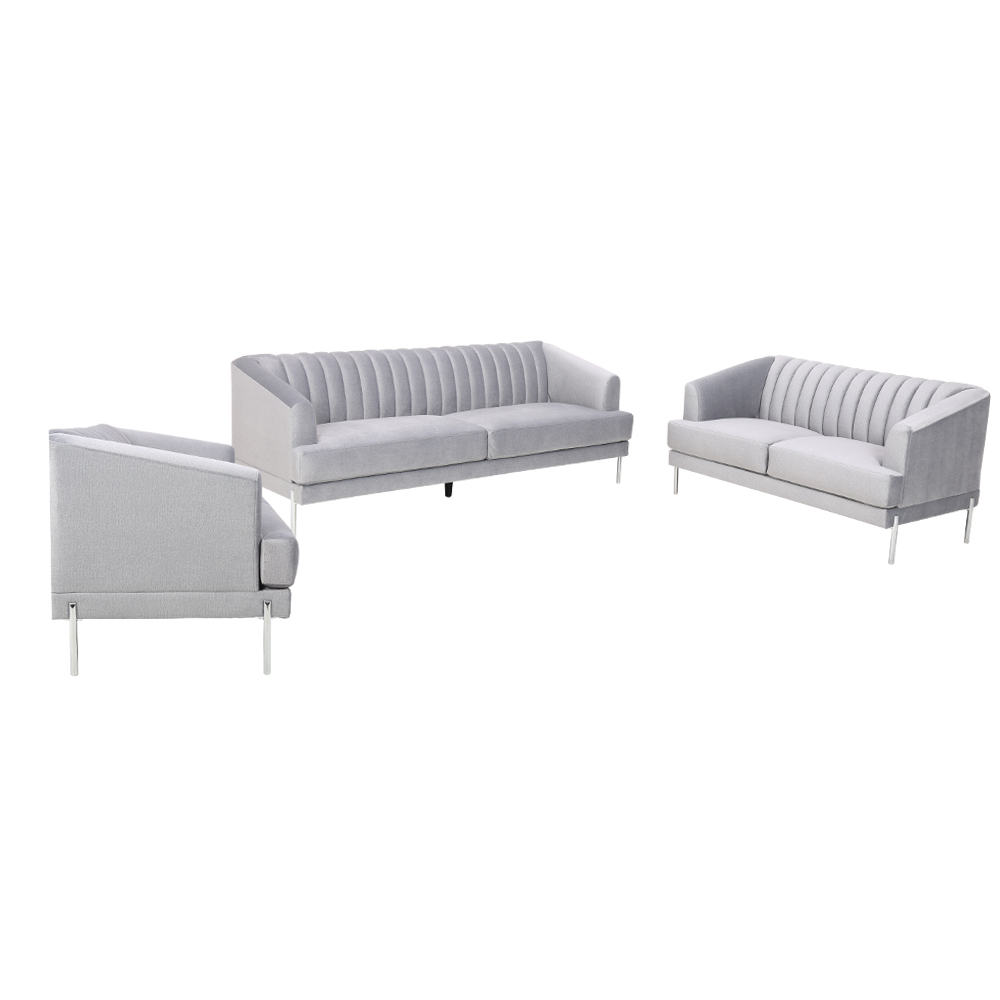 Fabric Sofa: 6-Seater (3+2+1), Grey