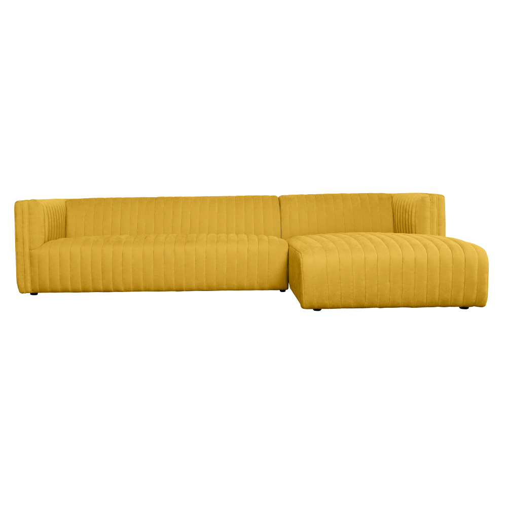 Fabric Sofa + Chaise, Right : Fabric, Yellow