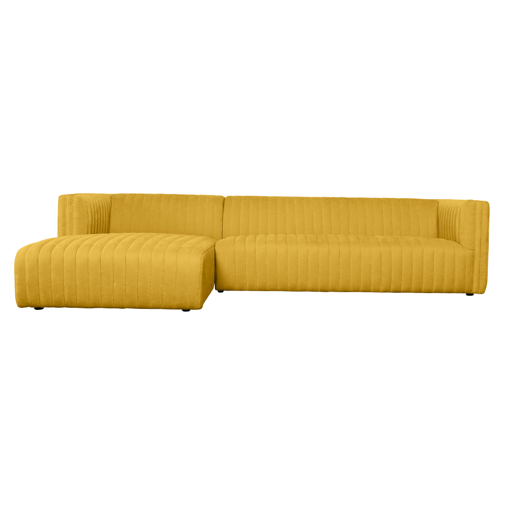 Fabric Sofa + Chaise, Left : Fabric, Yellow