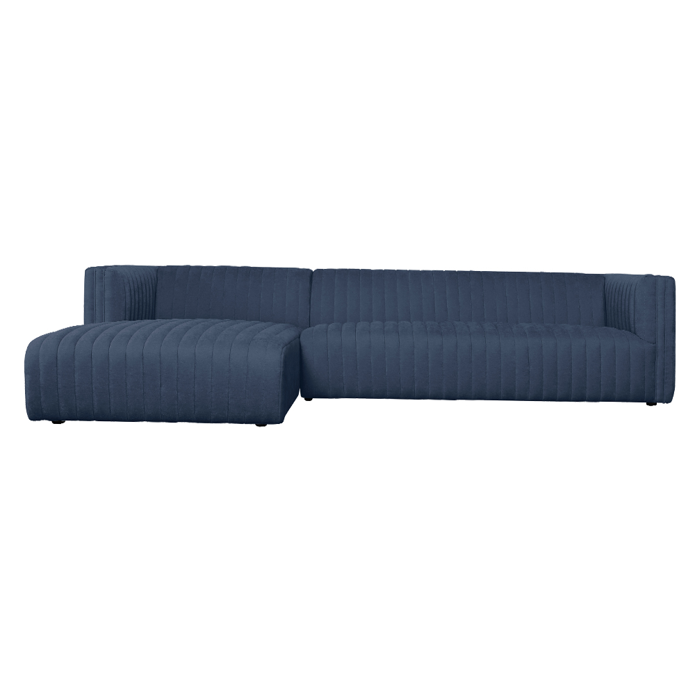 Fabric Sofa + Chaise, Left : Fabric, Dark Blue