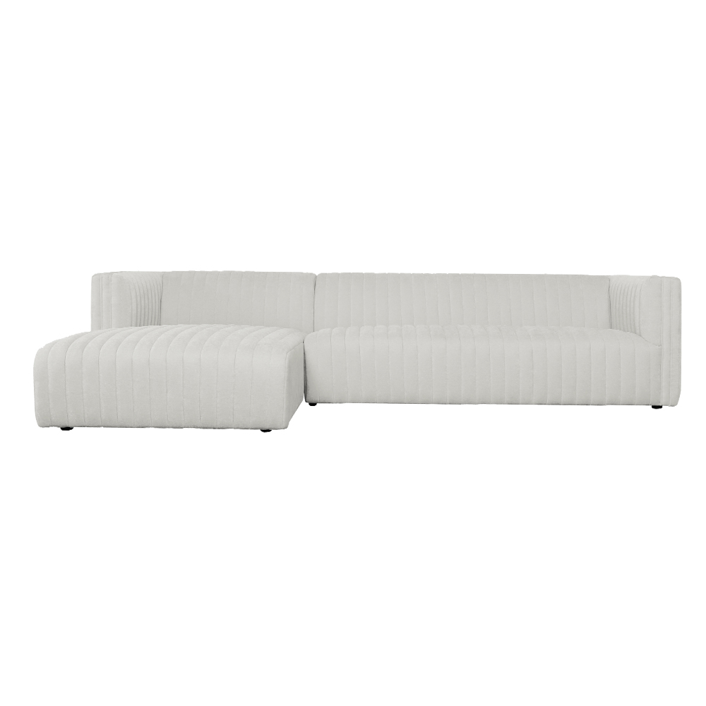 Fabric Sofa + Chaise, Left : Fabric, Cream