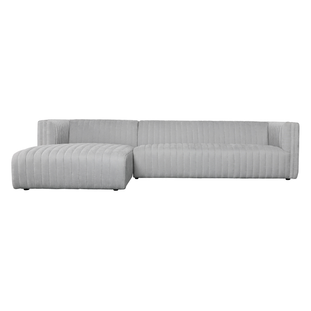 Fabric Sofa + Chaise, Left : Fabric, Light Grey