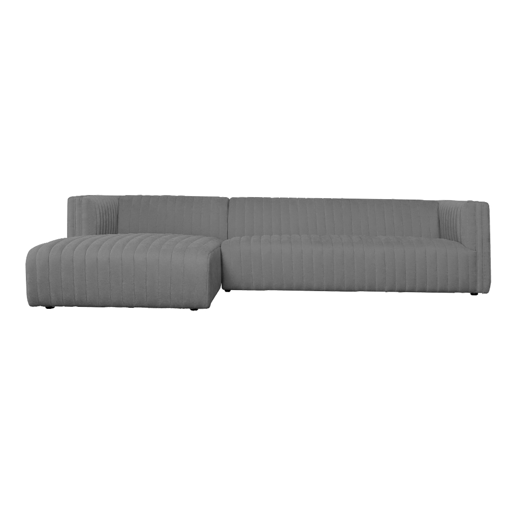 Fabric Sofa + Chaise, Left : Fabric, Grey