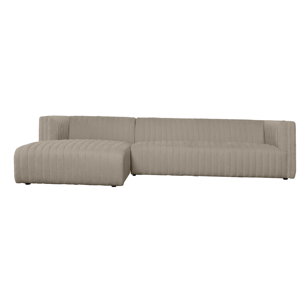 Fabric Sofa + Chaise, Left : Fabric, Grey