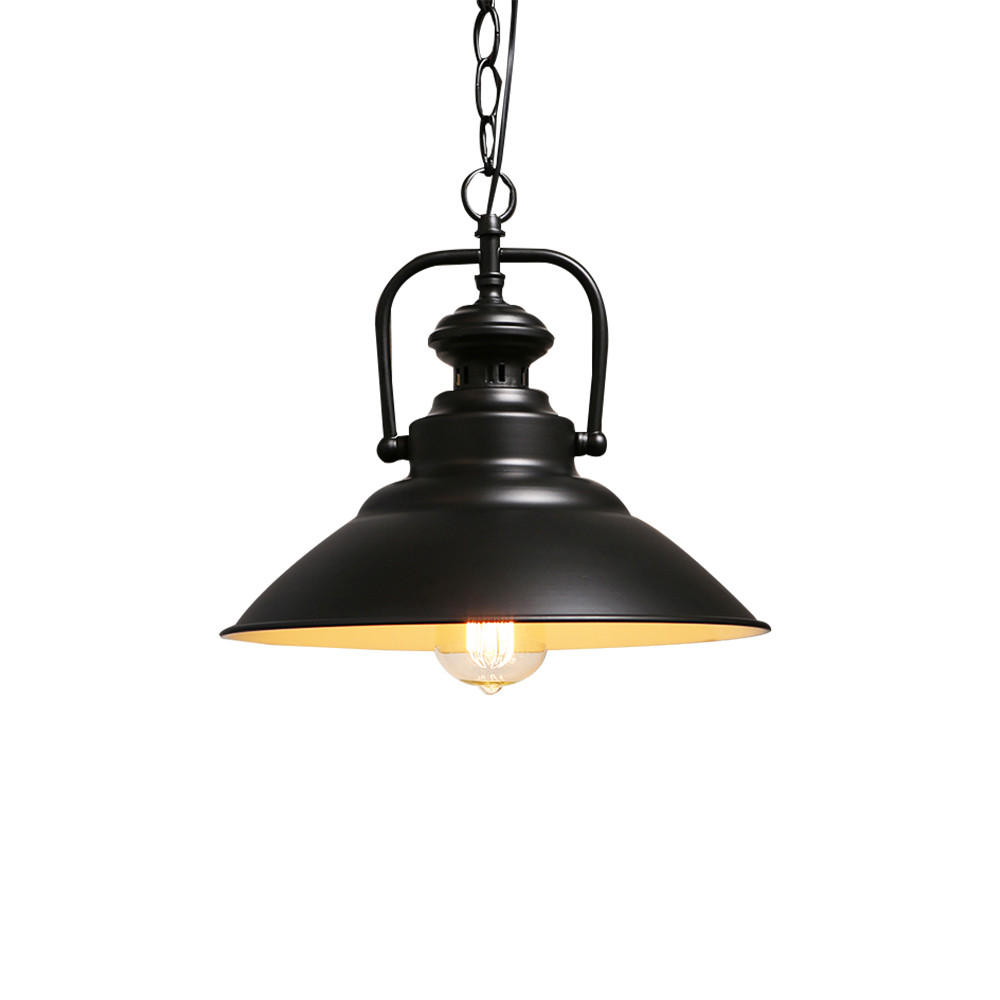 Domus: Metal Ceiling Pendant Lamp: E27, (D32xH21)cm, Black/Rustic