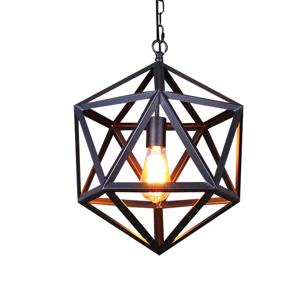 Domus: Metal Ceiling Pendant Lamp: E27, (D35xH35)cm, Black