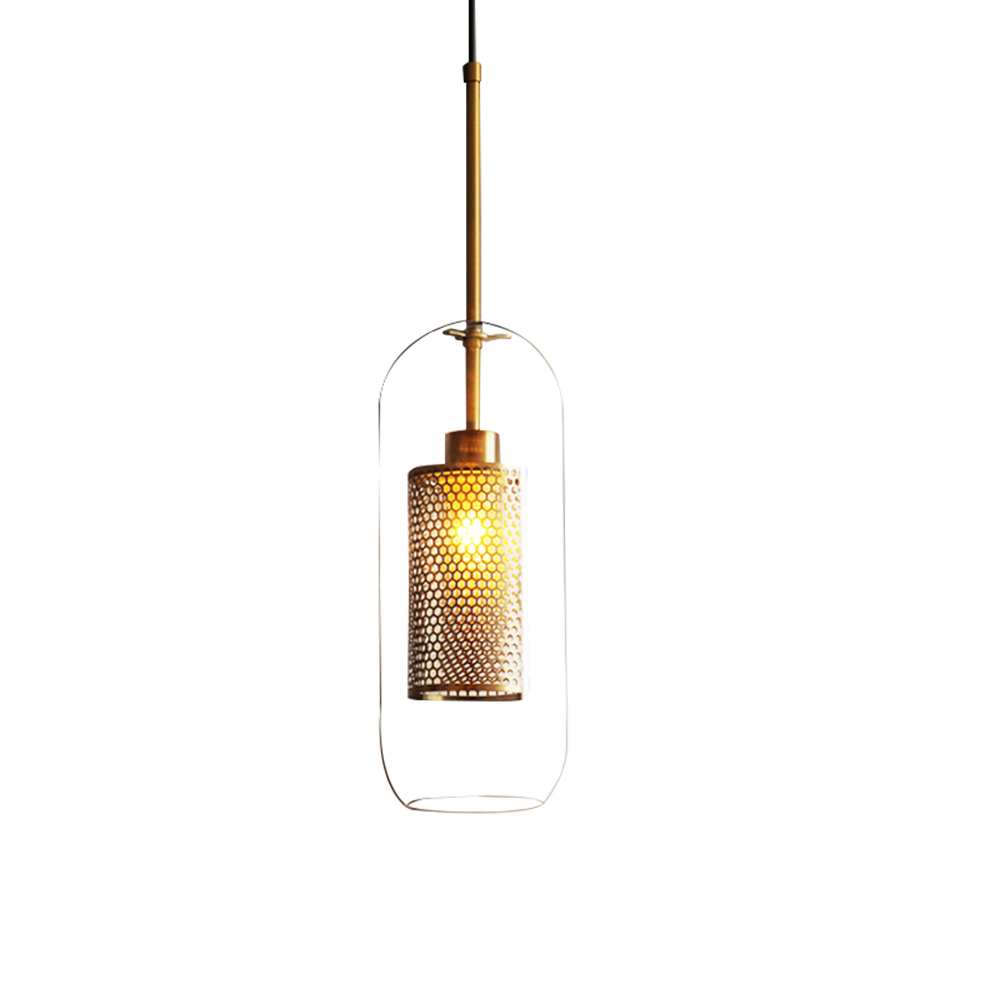Domus: Glass Ceiling Pendant Lamp: E27, (D12xH30)cm, Transparent