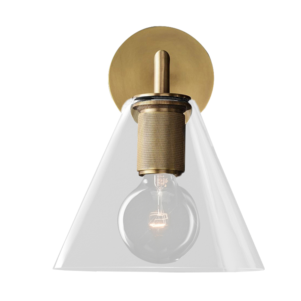 Domus: Glass Wall Lamp: E27, (D17xH25)cm, Gold