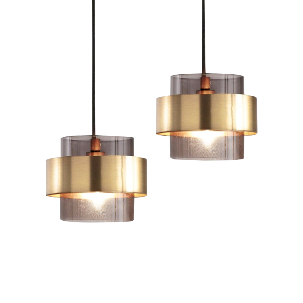 Domus: Glass Ceiling Pendant Lamp: E27, (D18xH16)cm, Smoky Grey/Amber