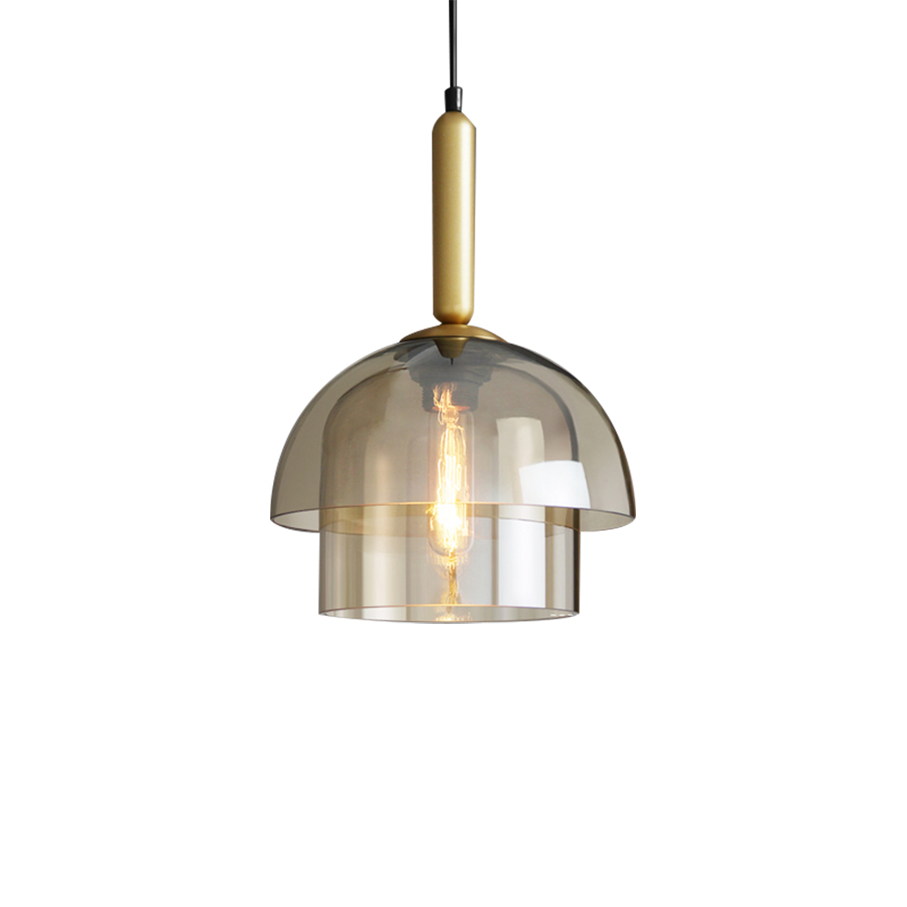 Domus: Glass Ceiling Pendant Lamp: E27, (D25xH18)cm, Amber