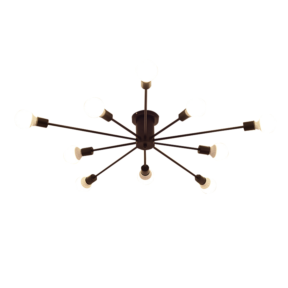 Domus: Ceiling Pendant Lamp, 10 Lights: E27, Black/White/Gold