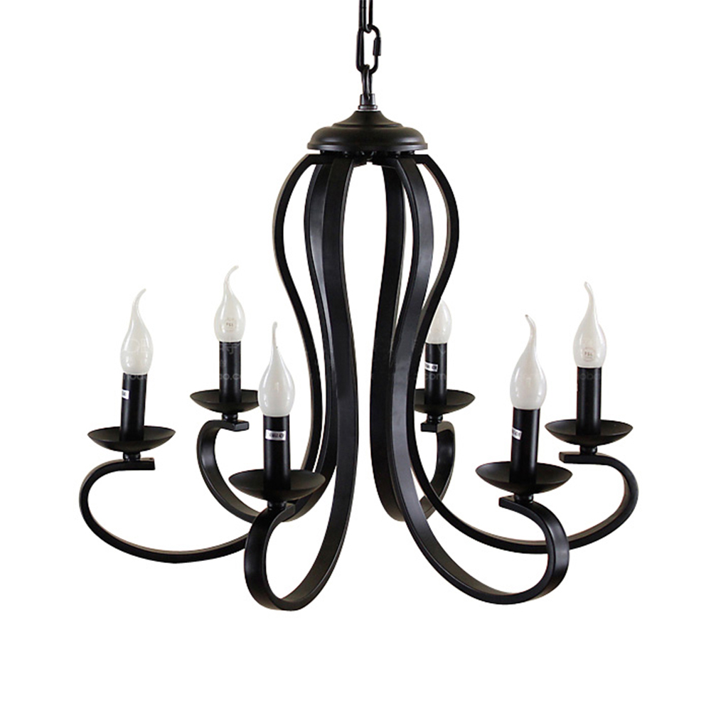 Domus: Vintage Ceiling Pendant Lamp, 5 Lights: E14, Black/White