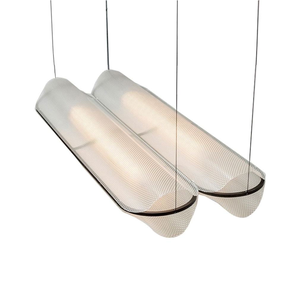 Domus: LED Glass Ceiling Pendant Lamp: E27, L60cm, Gold