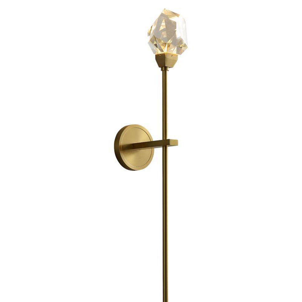 Domus: Crystal / Glass Wall Lamp: G4, (D12xH60)cm, Gold