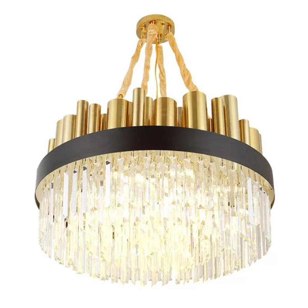 Domus: LED Crystal/Metal Ceiling Pendant Lamp; (60x45)cm, Gold