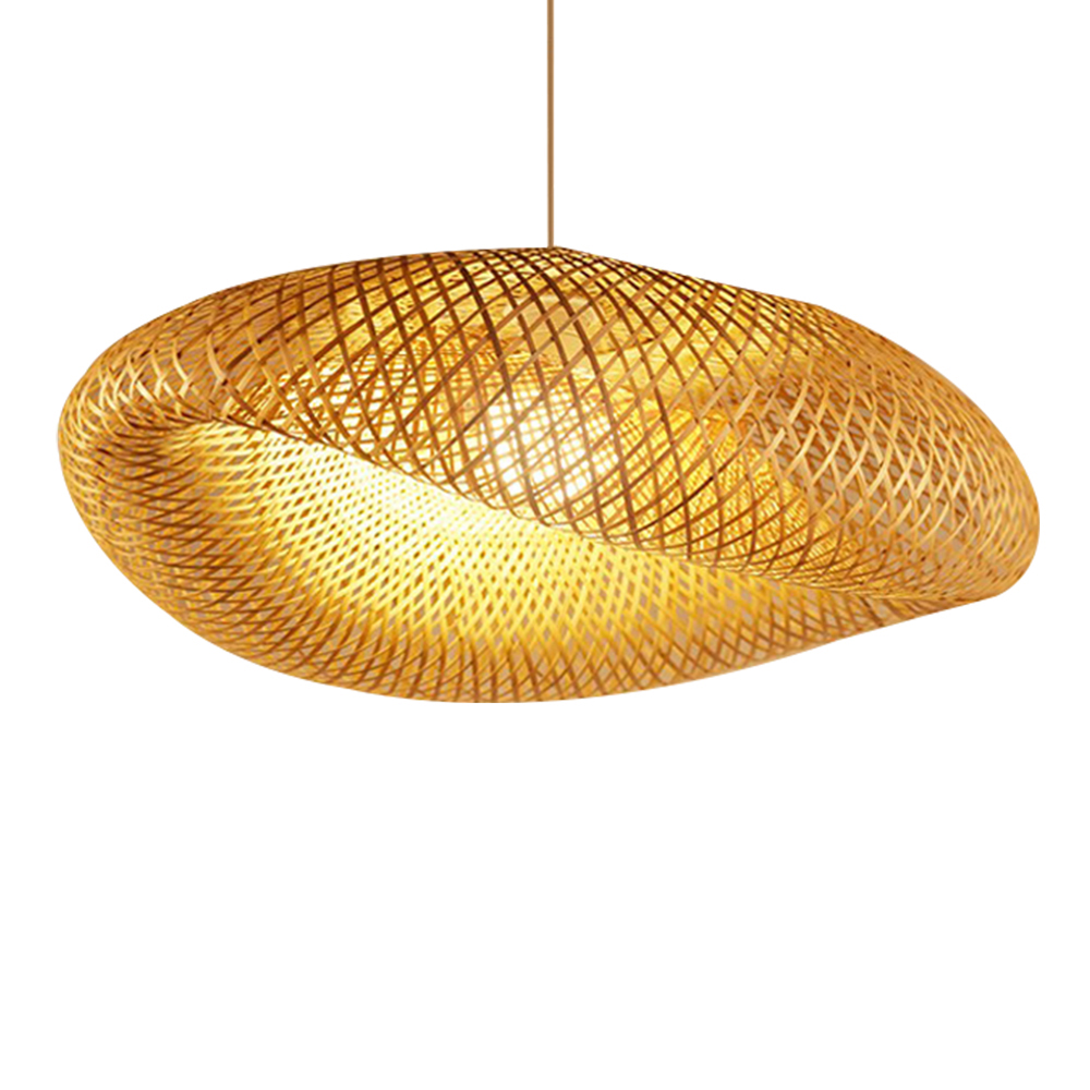 Domus: Rattan/Wicker Ceiling Pendant Lamp: E27 D80cm, Natural