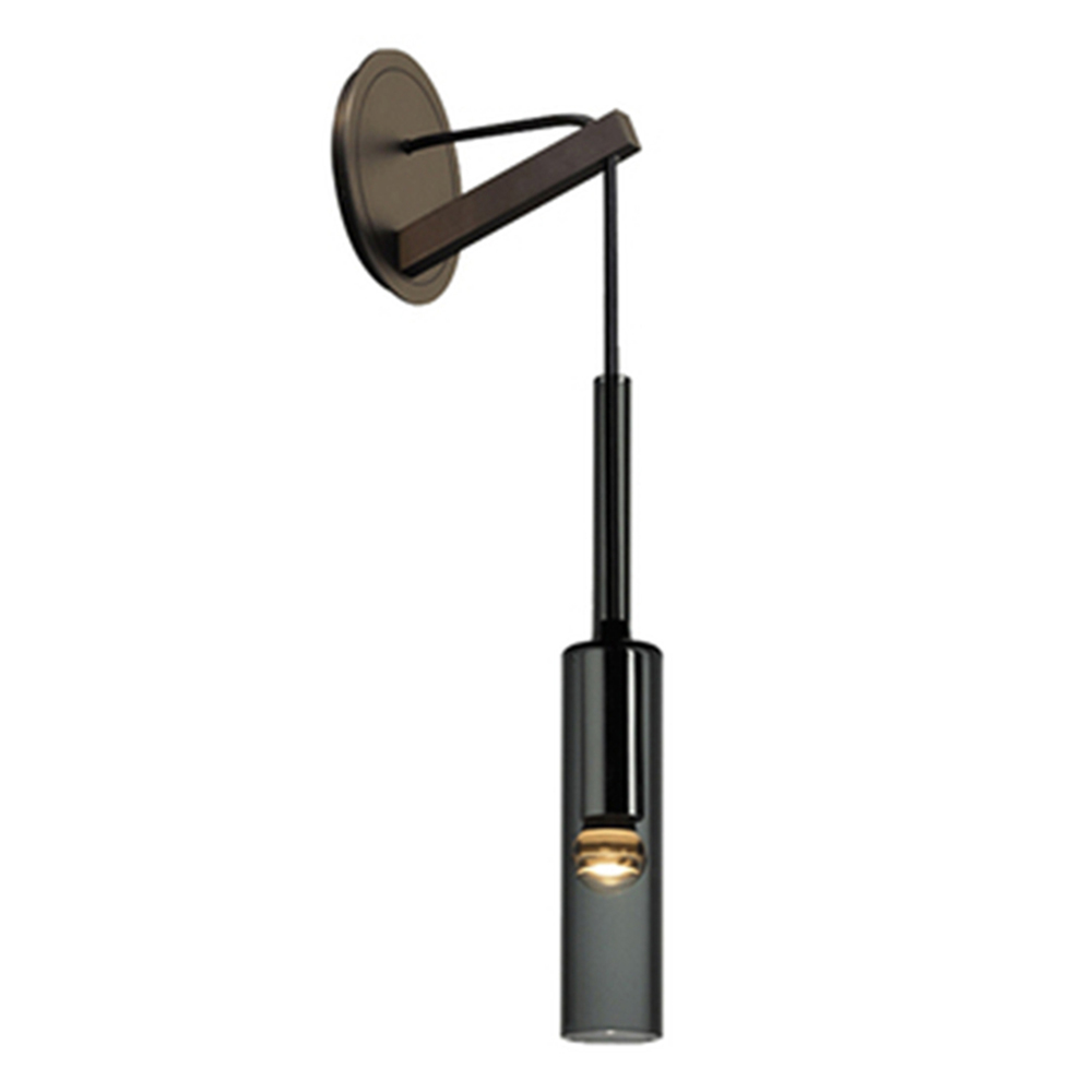 Domus: LED Glass/ Metal Wall Lamp: AC85-265V (D7xH42)cm, Black