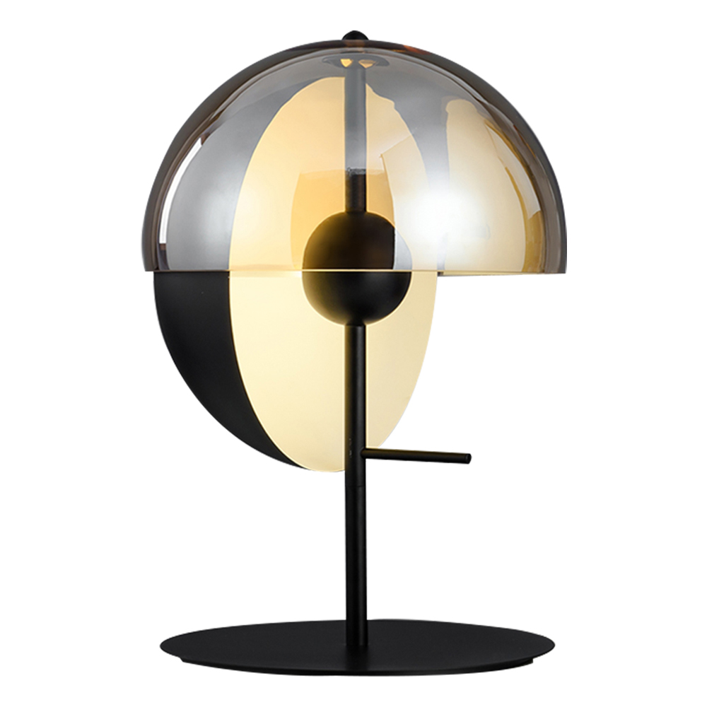 Domus: Glass Table Lamp: (D30xH45)cm E27, Black