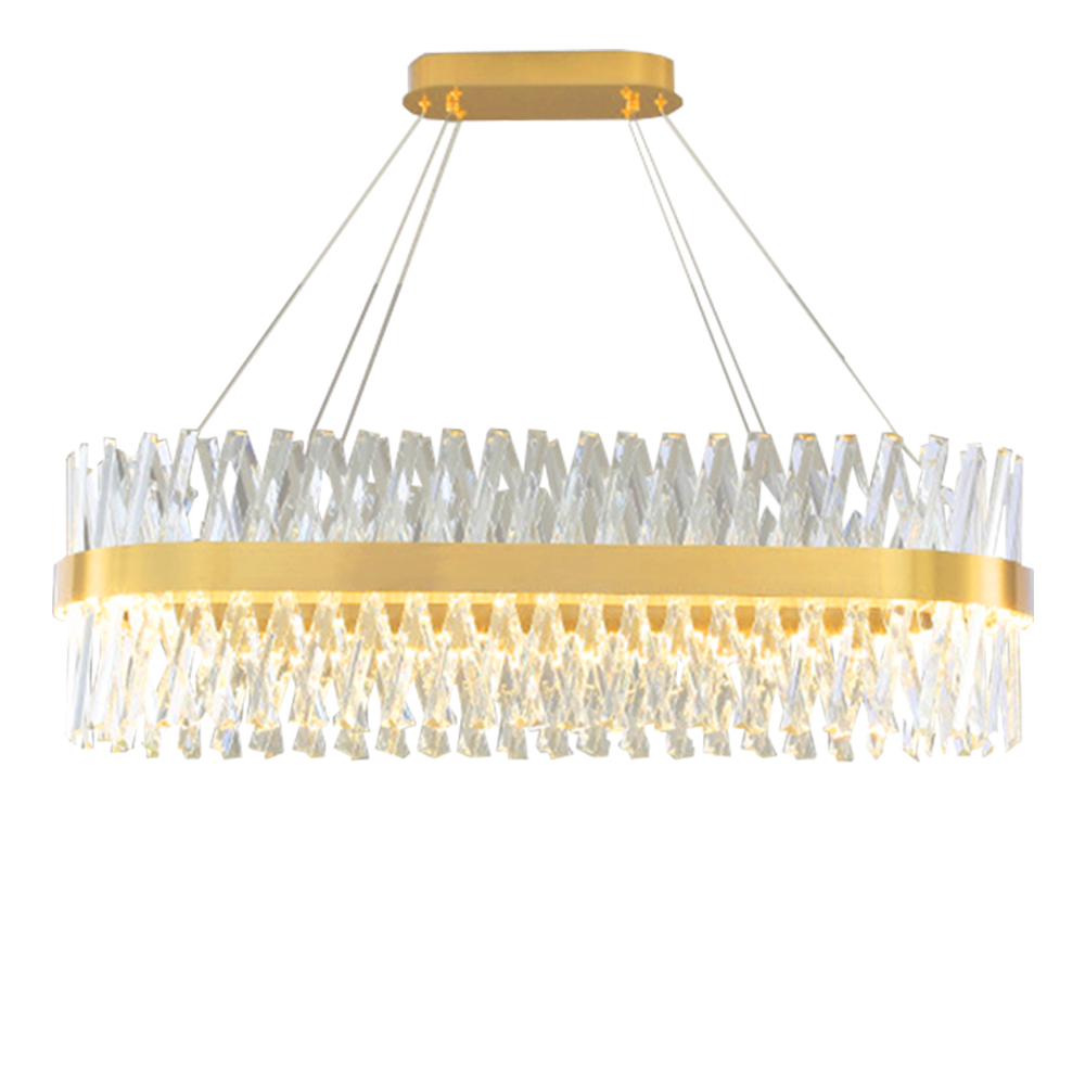 Domus: Crystal LED Gold Ceiling Pendant Lamp: (D80xH35)cm, Gold
