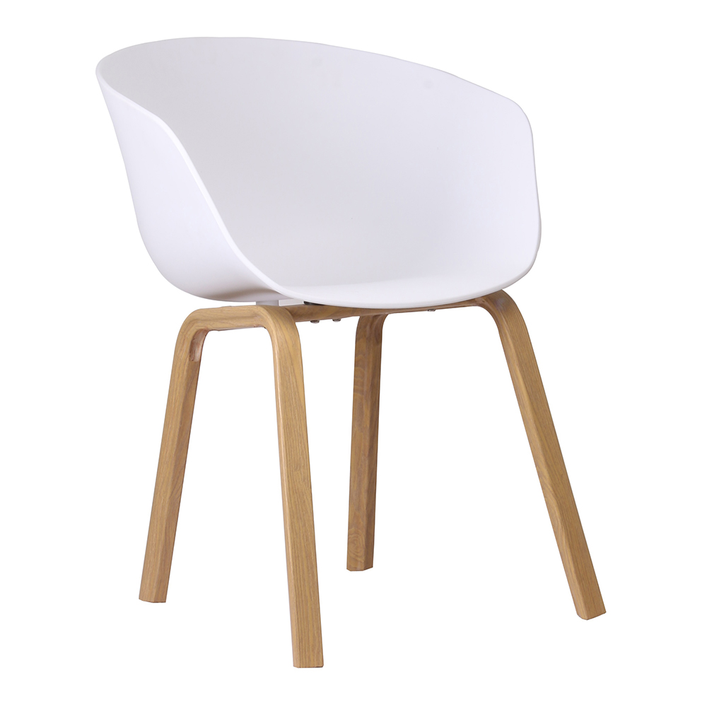 Leisure Chair With Wooden Legs And Back Rest; H75cm, White