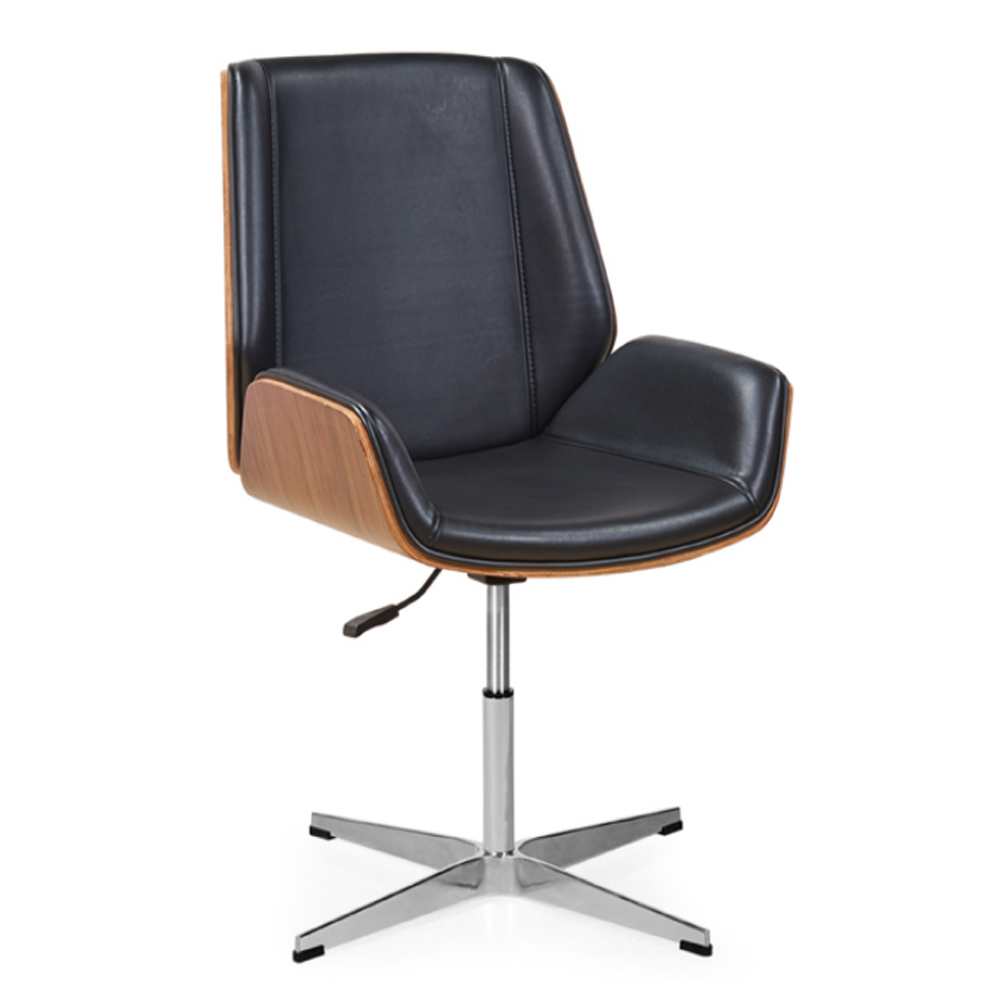 Office Visitor Chair; (65x68x98)cm: PU, Black