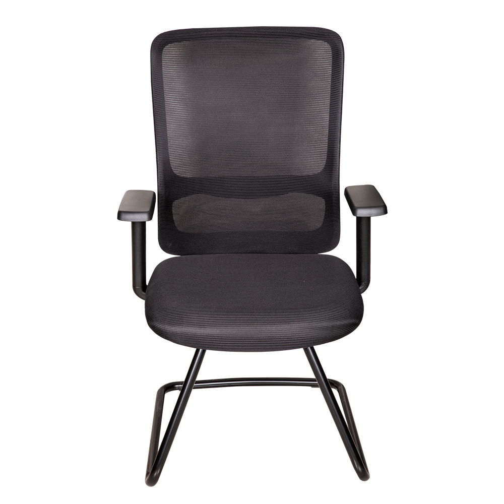 Office Visitors Chair With Arm Rest; (62x61.5x101.5)cm, Black