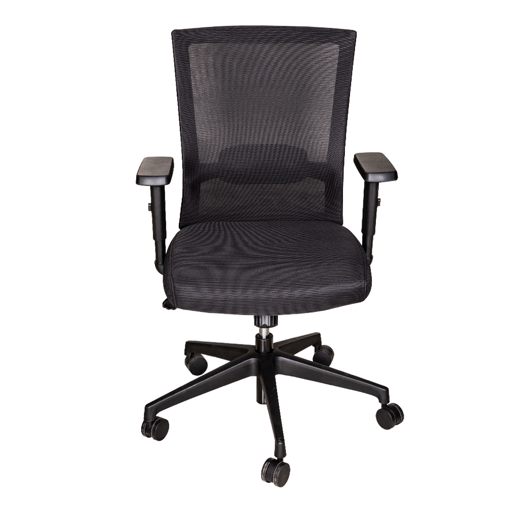 Mid Back Office Chair; (64.5x56x95)cm: Fabric/ Mesh, Black