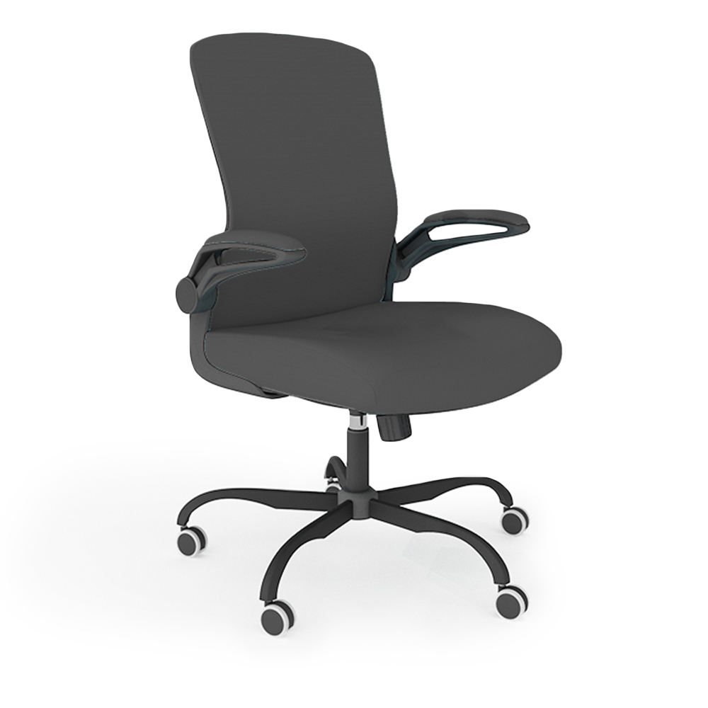 Mid Back Office Chair; (64x60x96)cm: Fabric, Black
