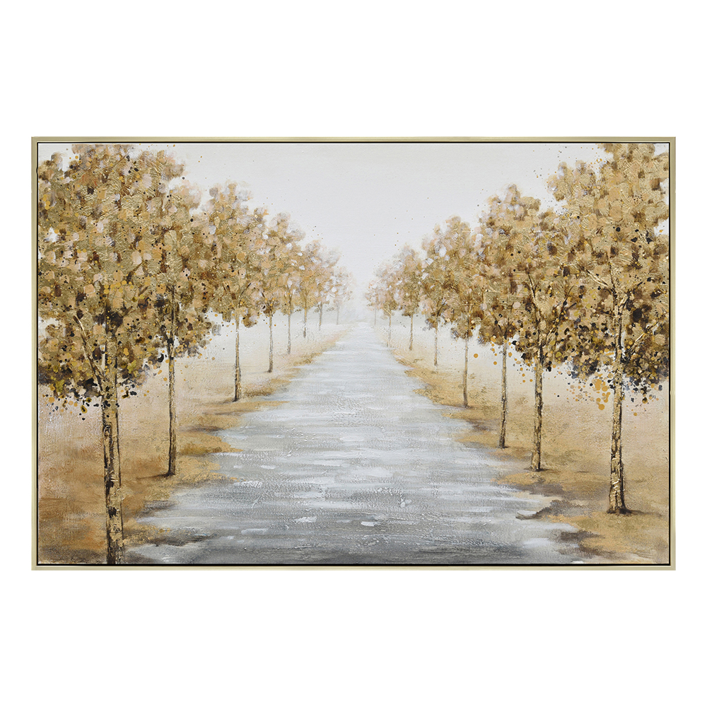 Pathway/Trees Oil Painting With Frame: (120x80x3.7)cm
