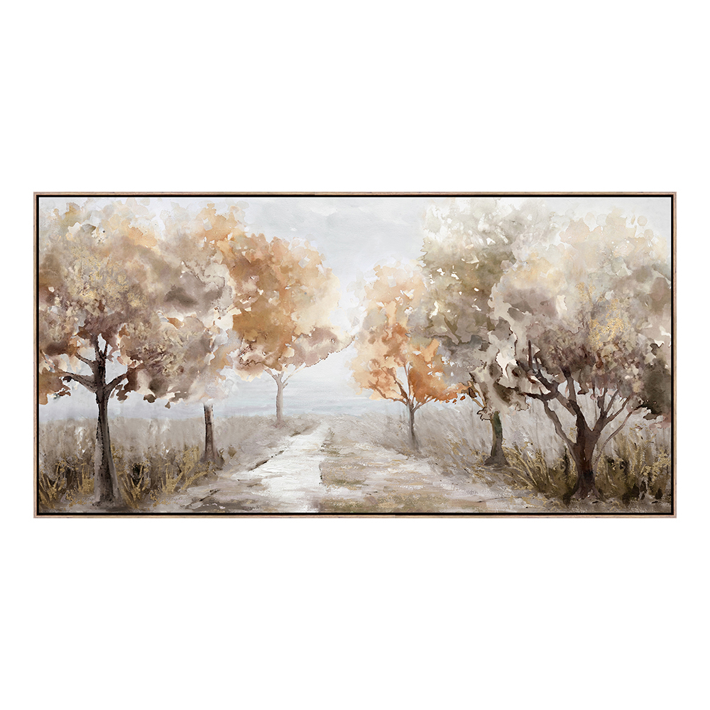 Abstract Forest trees Oil/Printed Painting With Frame: (140x70x3.7)cm