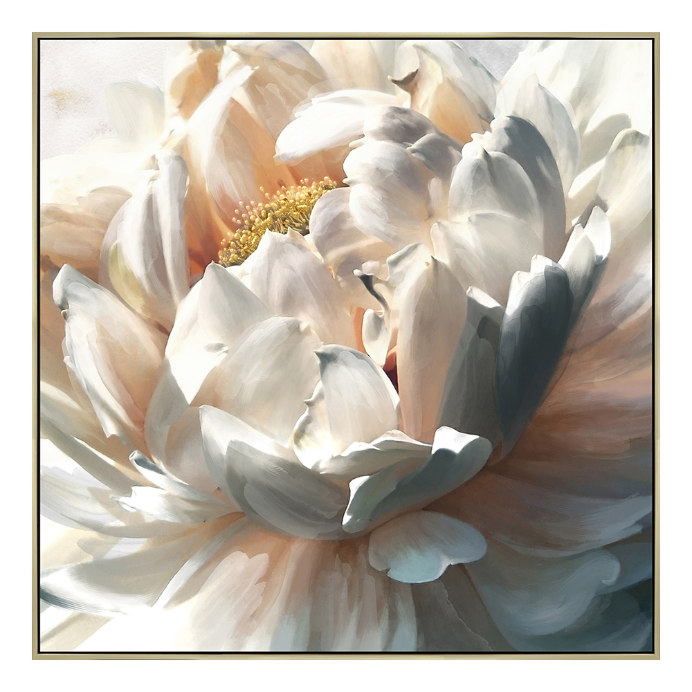 Flower blossom Oil/Printed Painting With Frame: (100x100x3.7)cm