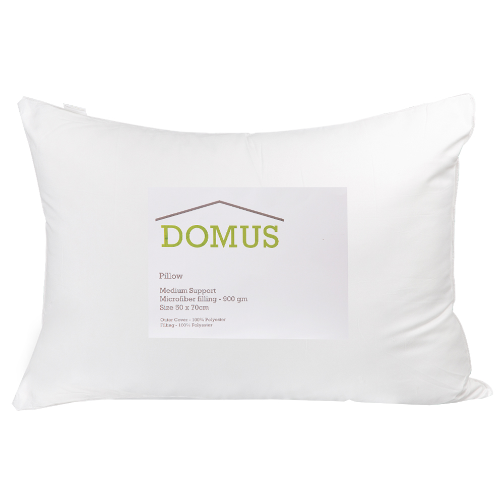 Domus: Standard Pillow 1pc, 900GMS; (50x70)cm, White