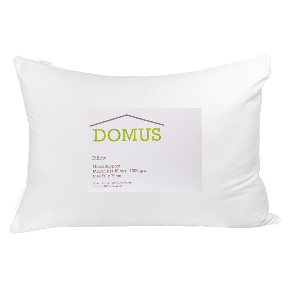 Domus: Standard Pillow 1pc, 1300GMS; (50x70)cm, White