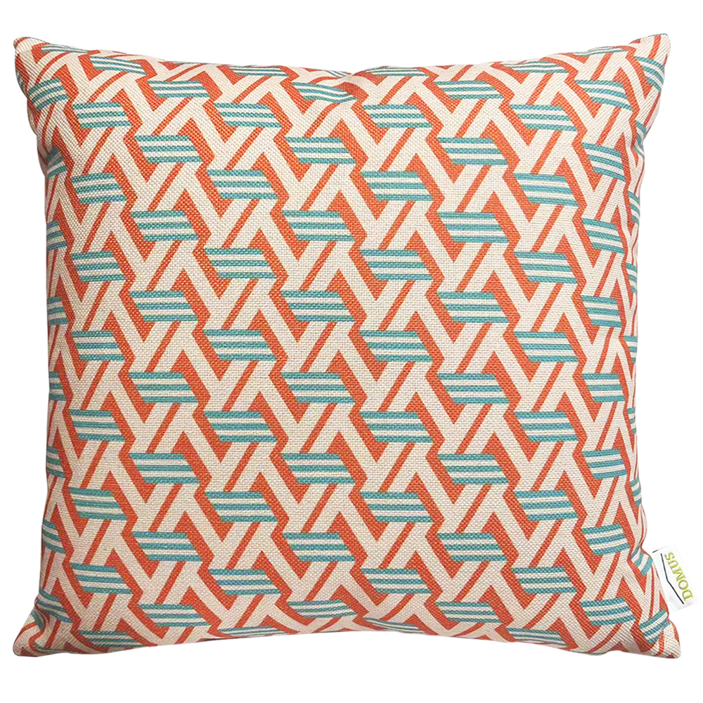 Domus: Outdoor Pillow; (45x45)cm, Orange/Blue